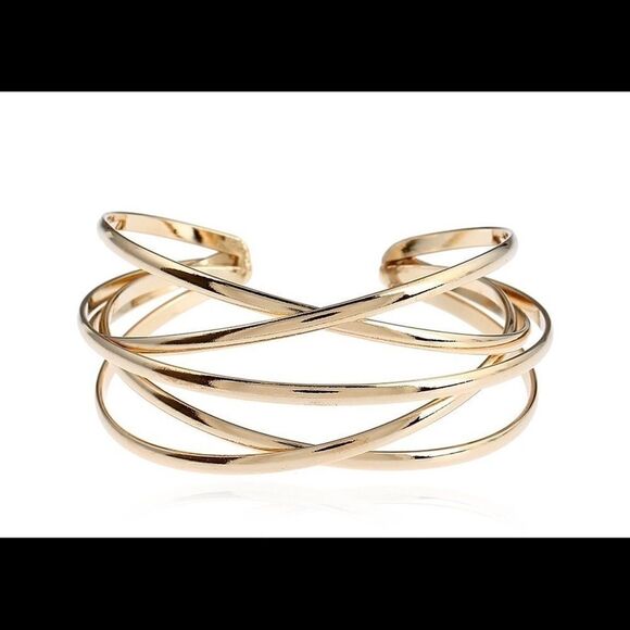Gold Multilayer Bangle Bracelet  - Picture 2 of 3